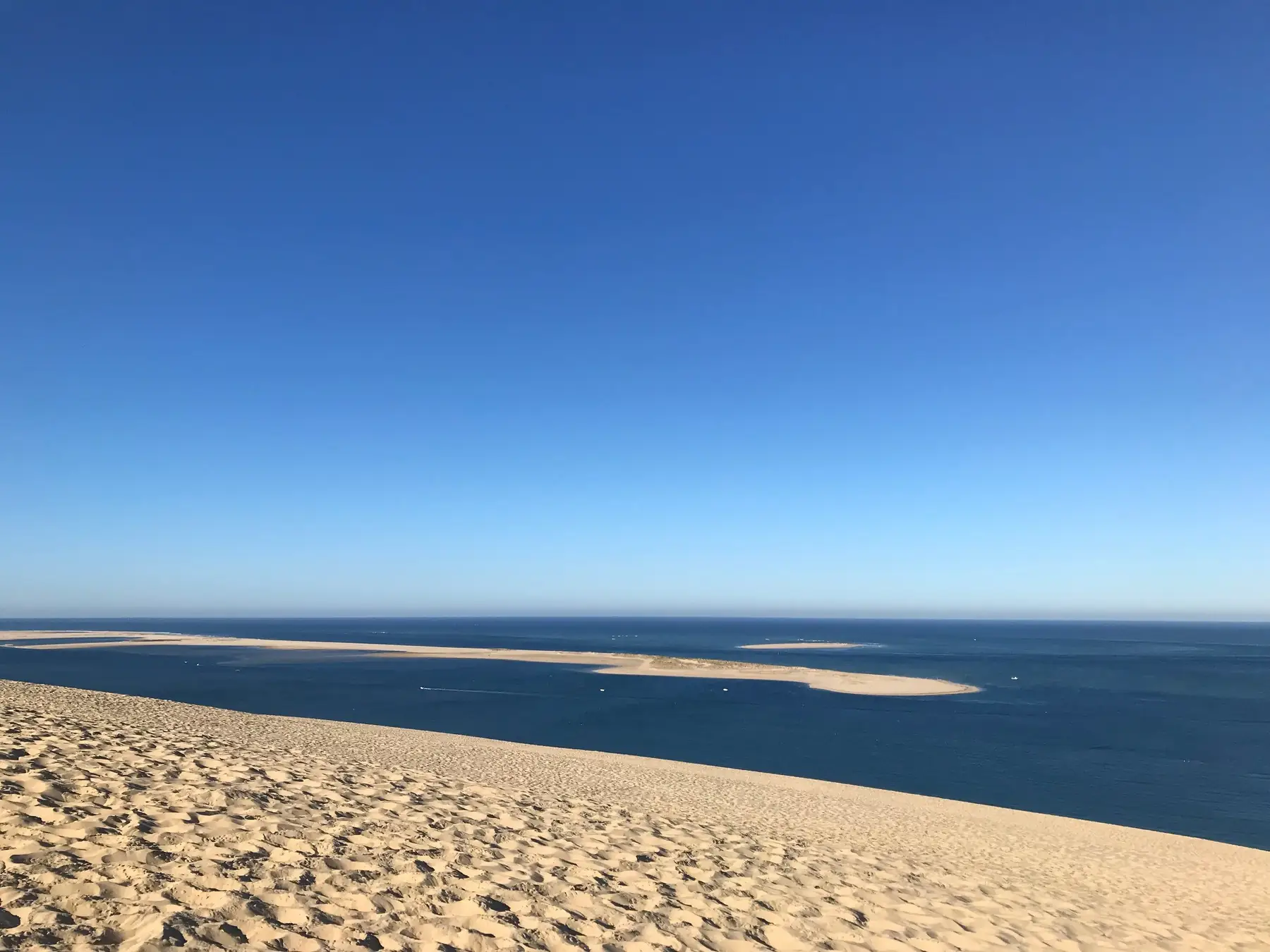 Vue depuis la dune du Pilat sur le banc d'Arguin et l'océan